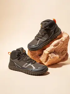 HOBIBEAR Wide-toe men's athletic shoes, barefoot-style casual mid-top fabric breathable single shoes suitable for walking