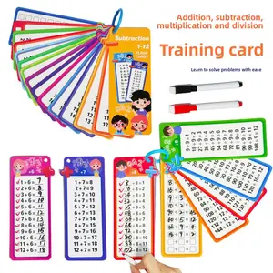 Addition, subtraction, multiplication, and division elementary school math arithmetic cards, erasable children's learning teaching aids, calculation training cards