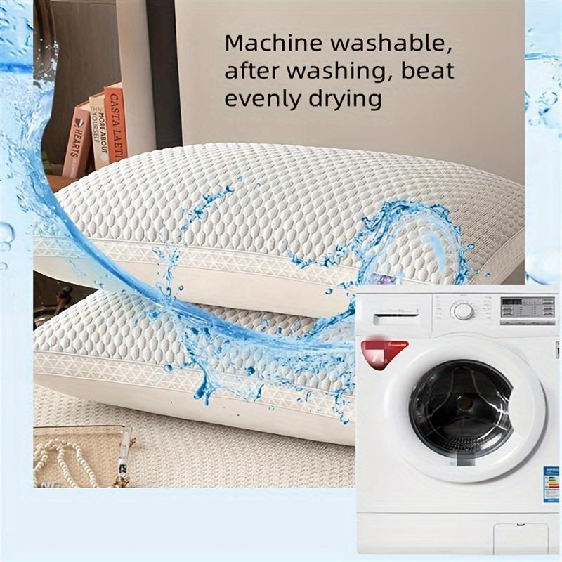 1pc Cooling Ice Fiber Cervical Pillow for Neck Relief & Deep Sleep - Breathable Massage Contour Pillow with Zipper Closure, Machine Washable, All-Season Home Decor for Bedroom & Living Room (Blue)