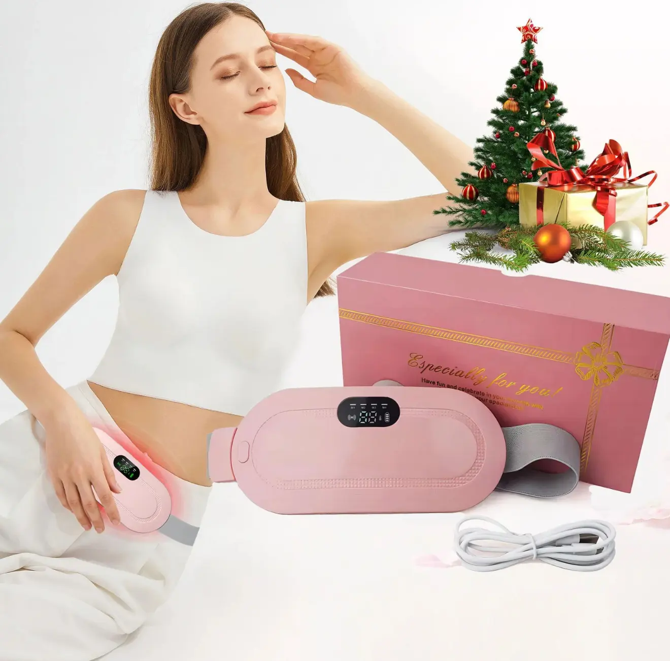 Menstrual Heating Pad, Cycle Heating Pad for Cramps, Period Cramp Simulator, Hot Massage Stomach Multifunctional Heating Pad, Multifunctional Heating Pad, Portable Heating Pad Portable Cordless Heated Massage Pad Menstrual Heating Pad for Cramps Relief