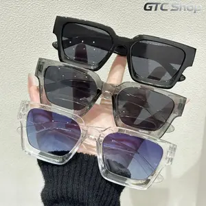 3-Pack Retro Square Sunglasses for Men & Women, Black & Translucent Frames UV400 Protection, Y2K Stylish Shades for Summer Beach Travel Streetwear