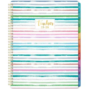 2025-2026 Teacher Planner - JULY 2025 - JUNE 2026, Lesson Planner 2025-2026, 8.5" x 11", Spiral Bound, Colorful Monthly Tabs - The Ultimate Organizati