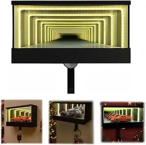 Haven Exclusive Garage Keychain, 2026 New Wall Mount Car Garage Key Holder, 3D Illusion Mirror LED Lamp Display Case Key Chain, Easy Installation for Entryway Hallway Office Cars Enthusiast magnetic