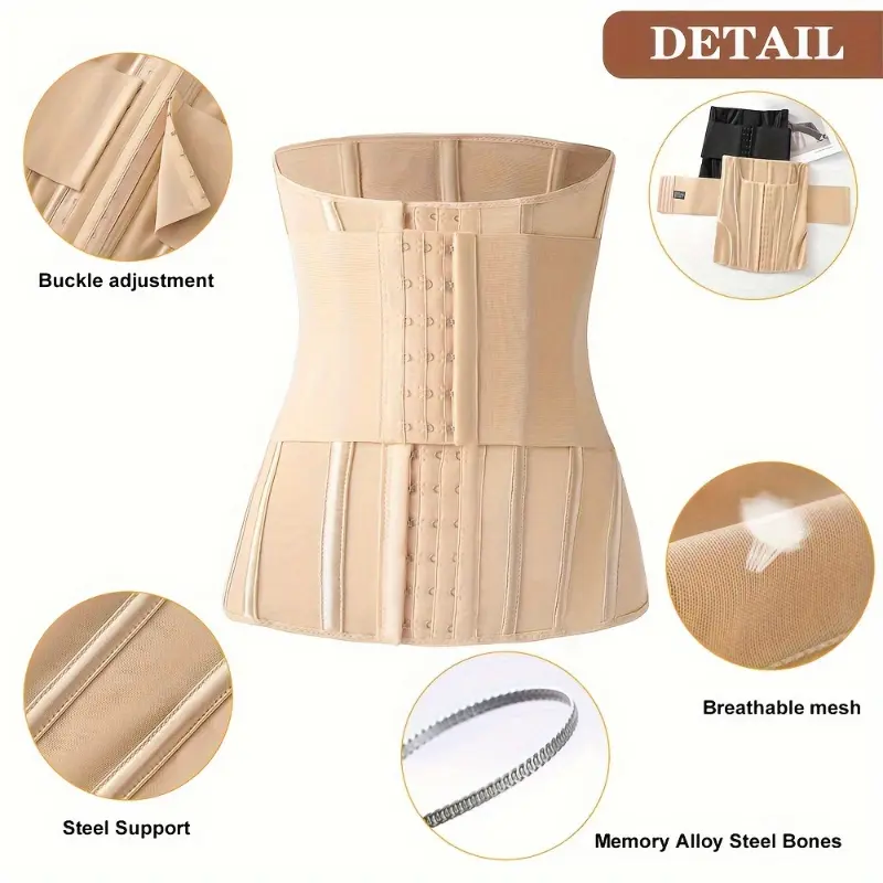 Women's Polyester Fabric Ultimate Waist Trainer Cincher - Tummy Control, Midsection Sculpting, Compression Wrap, Postpartum Recovery Shapewear for Hourglass Figure, Everyday Wear