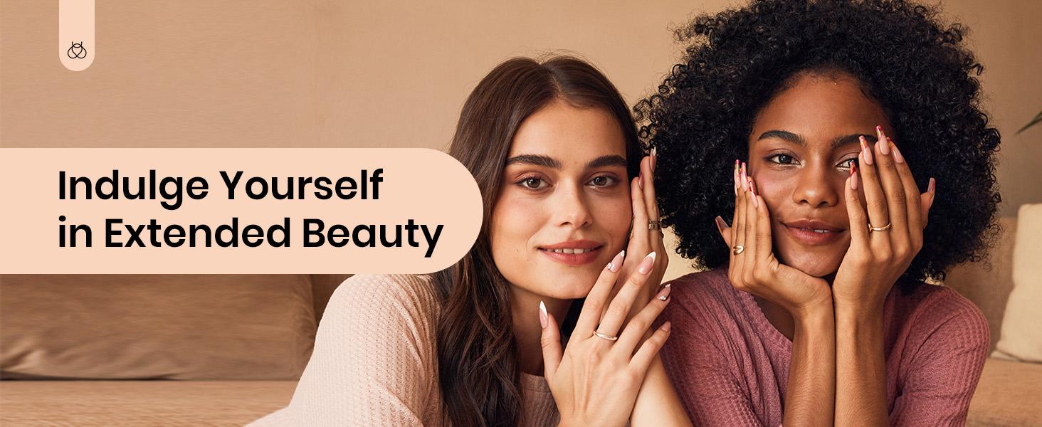 Beetles Poly Nail Extension Gel Kit Clear Jelly Glitter Golden Nude Brown Colors Poly Building Gel Enhancement Manicure Kit Nail Art Salon Soak Off UV Easy DIY