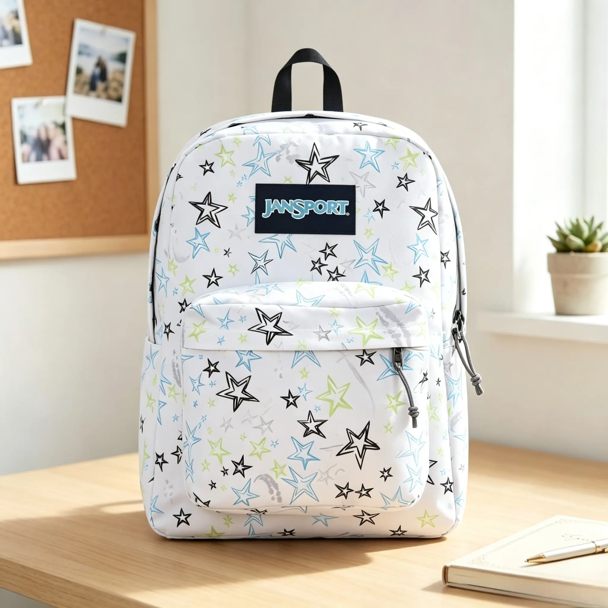 Jansport big student backpack Classic Suede Bottom LetterPatch College Backpack Large Capacity 15 Inch LaptopStudent Daypack With Side Water Bottle Pocket