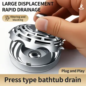 Magnetic Bathtub Drain Plug, Universal Fit for Pedestal and Lever Drains, Quick Magnetic Installation, Easy Removal and Cleaning, Copper Plated