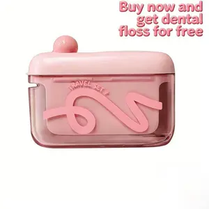 Travel Storage Case with Automatic Pop-Up Dispenser, Portable Refillable Oral Care Container, Ideal for On-The-Go Use