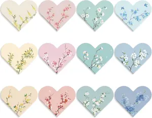 12 count Heart  Bookmarks for Reading Women, Assorted  Corner Book Marks with Flower Patterns, Aesthetic Reading Gifts for Women, Teachers, Book Lovers, Girls (Floral Style)