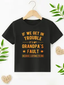 Boys Funny "Grandpa's Fault" T-Shirt, Kids Humorous Family Graphic Tee