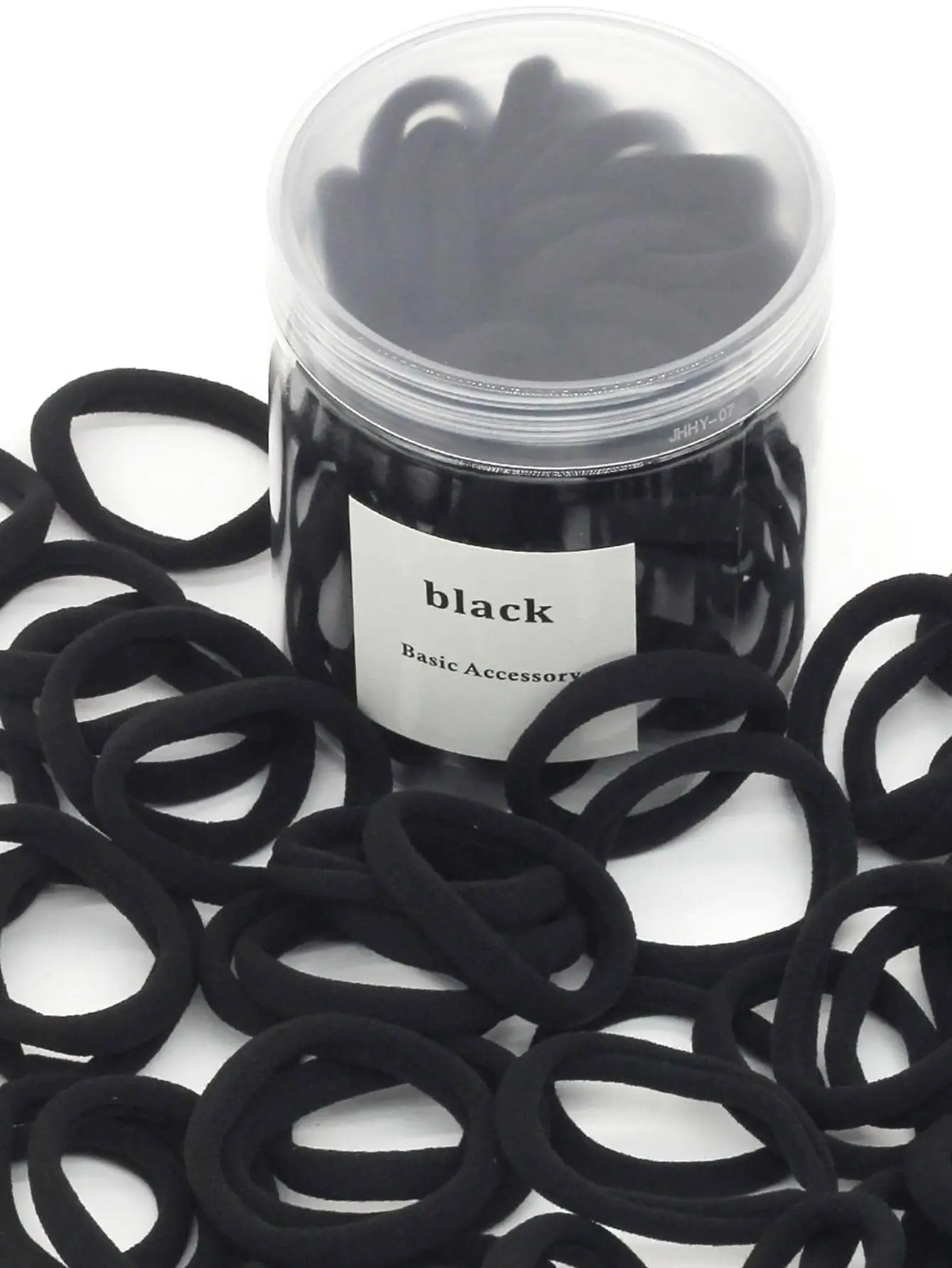 100pcs/Can Women's Basic Black High Elasticity Hair Ties, Seamless Ponytail Holders, Hair Elastics For Gym, Sports & Everyday Hairstyle