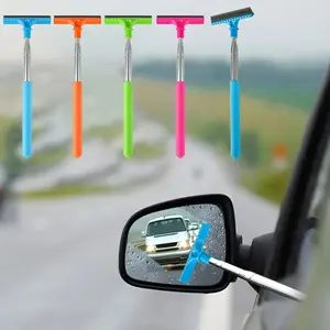 Car Rearview Mirror Wiper Cleaning Tool, Auto Glass Mist Cleaner Scraper, Telescopic Window Cleaning Brush, Car Accessories, Car Windshield Cleaner