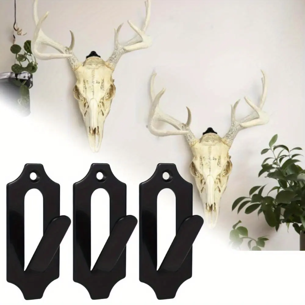 Stainless Steel 3-Pack Wall Mount Bracket Hangers for Deer, Mule, Antelope, Coyote & Small Game Animals - Easy Installation Kits Included - Indoor/Outdoor Use
