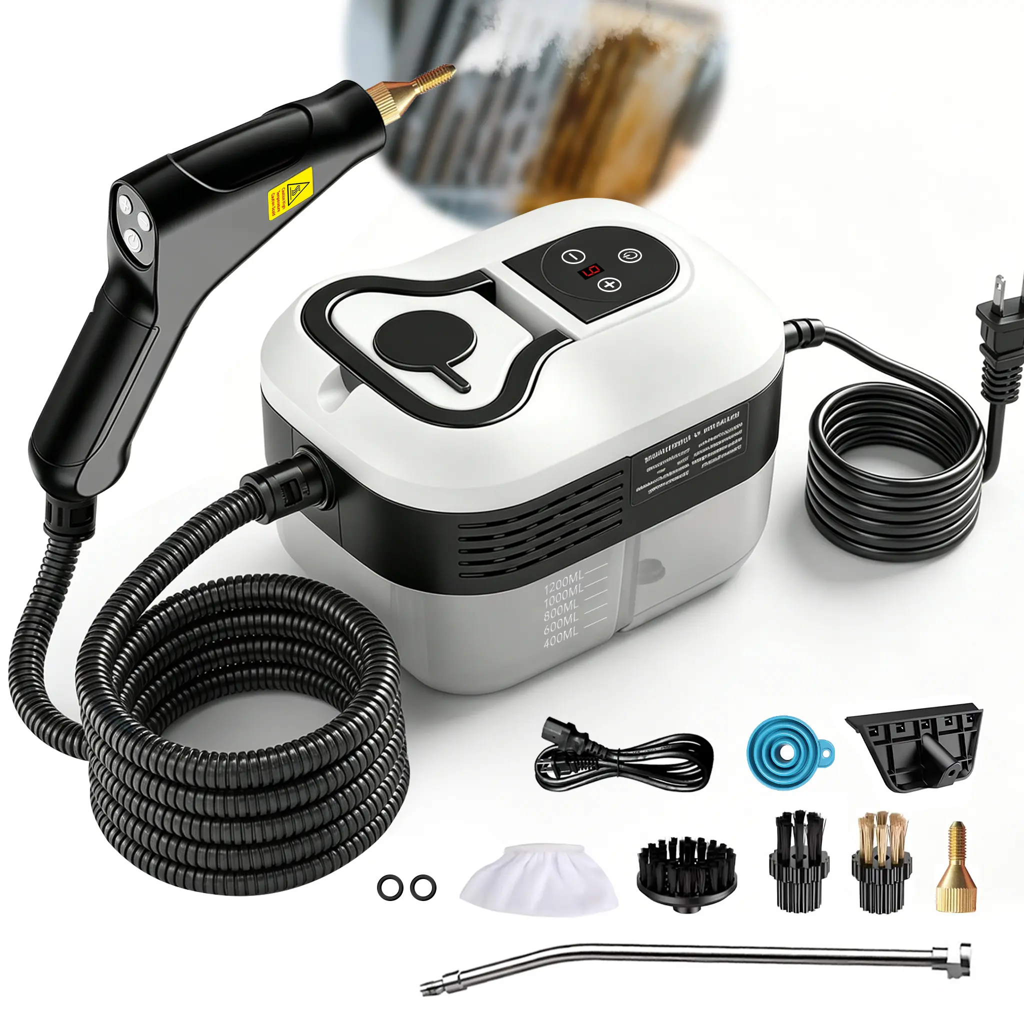 Crevice Master Handheld Steamer – 10 Specialized Attachments, Adjustable Steam Output, Quick Preheat, Powerful Dirt Blaster for Window Tracks, Baseboards, Car Seats, and Appliance Edges