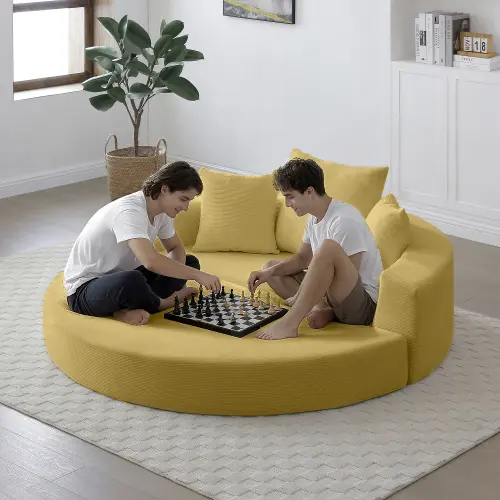 Yellow + Corduroy + 2 Seat + Foam