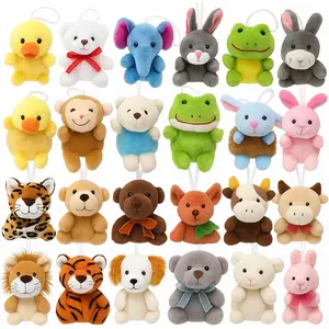 Mini Stuffed Animals Bulk – 24 Pack Tiny Plushies Keychain for Kids, Small Animal Plush Toys for Classroom Rewards, Birthday Party Favors, Claw Machine, Easter, Halloween & Christmas Gifts