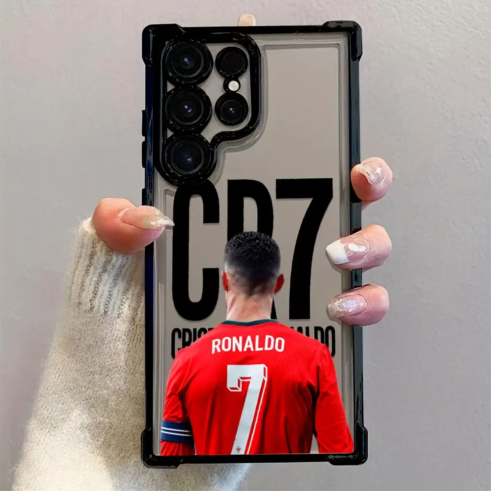 C-Cr7-R-Ronaldo'S Phone Case Is Compatible with for samsung for galaxy S25 S24 S23 S22 S21 FE Ultra Plus 4G 5G, Featuring a Transparent Soft Back Cover for Drop Protection Colorful Cellphone Casing., Animal, Accessories, Smartphone, Handheld