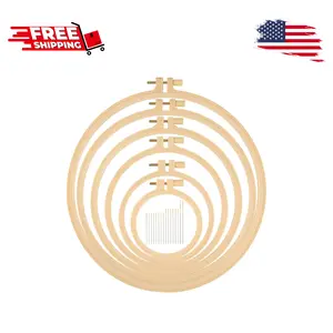 6 Pcs Embroidery Hoop 6 Size, Round Plastic Cross Stitch Hoop with 16 Needles (3.6In to 10.7 in)