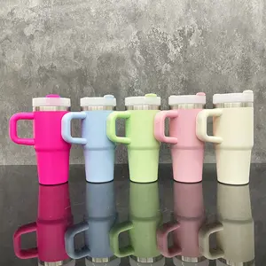 4/12 Pack USA Warehouse 14oz Kids Baby Macaron Color Tumblers with Handle for Sublimation and UV DTF Wraps Bottle Drinkware