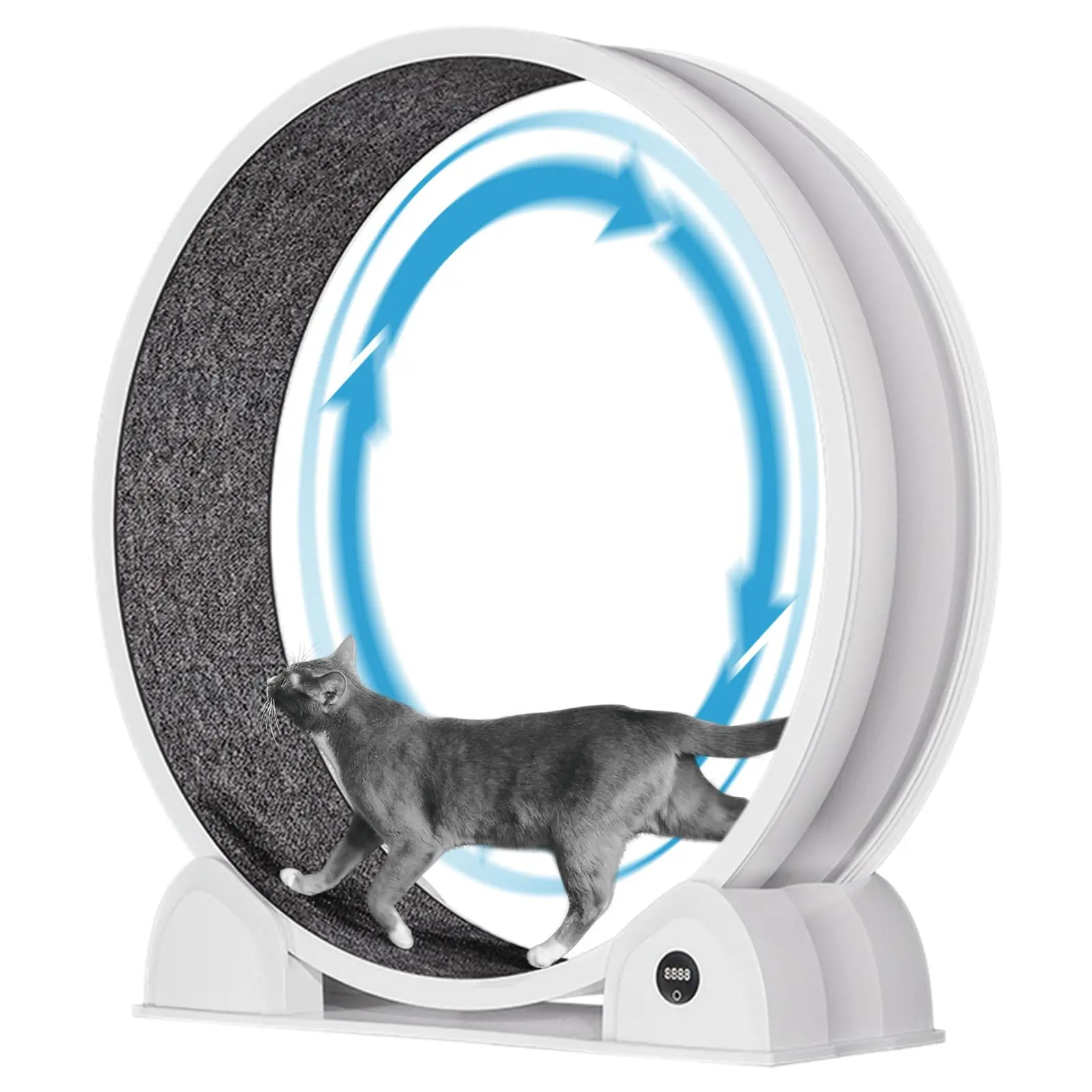 Garvee Large 114cm Cat Exercise Wheel for Indoor Cats with Super Quiet Operation, Pedometer, and Removable Mat – ABS Plastic Treadmill for Fitness, Weight Loss, Training, and Health