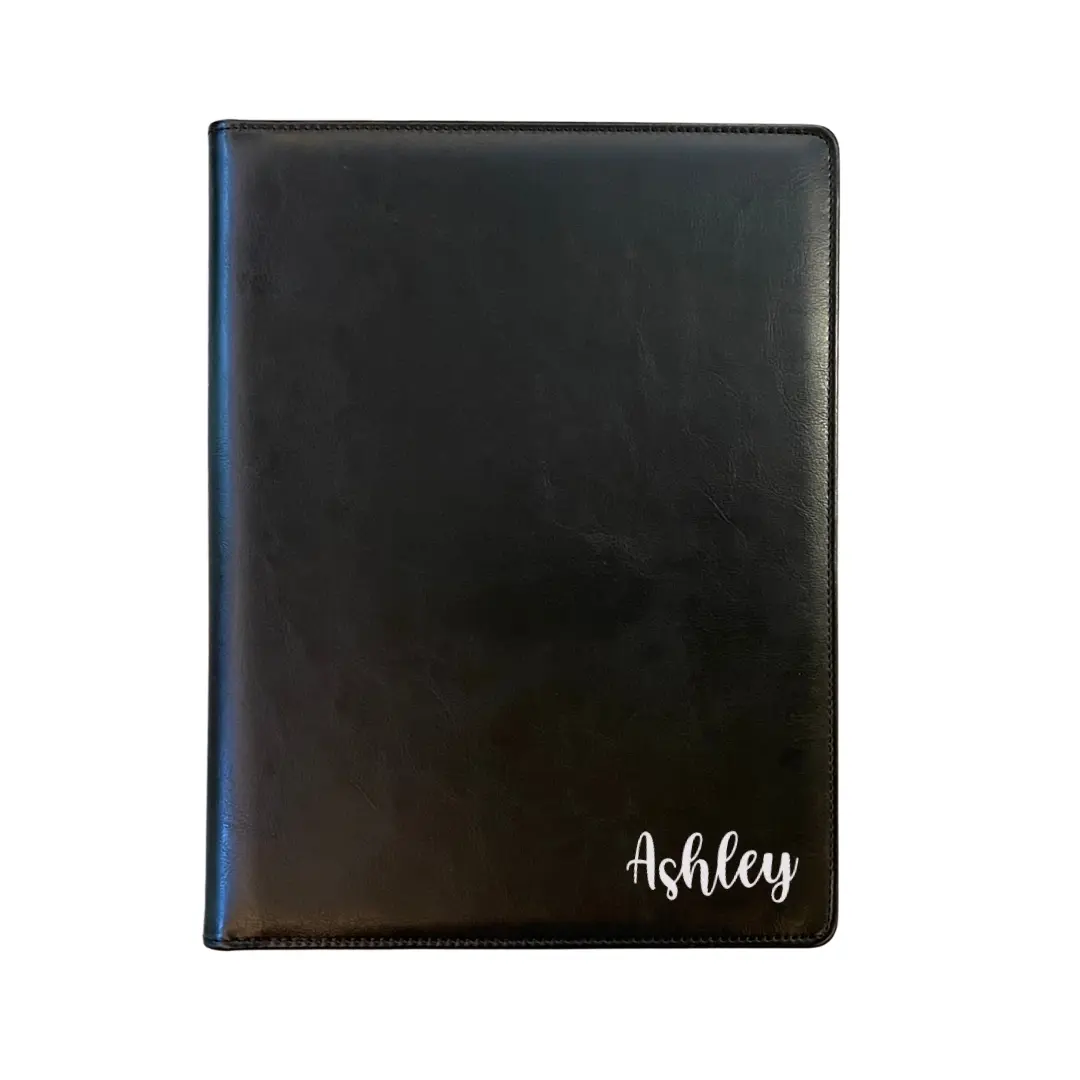 Personalized professional leather portfolio binder for business use ...