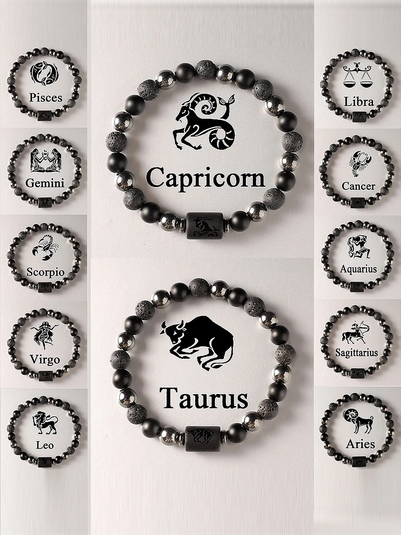 12 Constellation Beaded Crystal Bracelet, Handmade Obsidian Vintage Luxury Design, Perfect Gift for Friends Birthday, Unique Bracelets