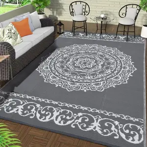 【GARVEE】Washable Indoor Outdoor Area Rug Available In Various Sizes Easy Cleaning Patio Rug Non Shedding, Waterproof Leaf Outdoor Carpet For Living Room, Balcony, Bedroom, Camping, Dining Room, Deck, Rv