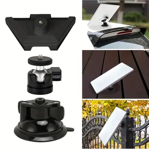 360° Rotating Starlink Mini Mounting Bracket: Featuring a Strong Suction Cup, Adjustable Angle and Secure Clamp. It's Ideal for RVs and Accessories, with Versatile Installation, a Sleek Black Design and Durable Plastic Construction