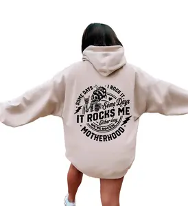 Some days I rock it some days it rocks me Hoodie on Back, Motherhood Hoodie, Rocking motherhood Hoodie, Funny motherhood skull Hoodie, Mom Life Hoodie, Mom Hoodie