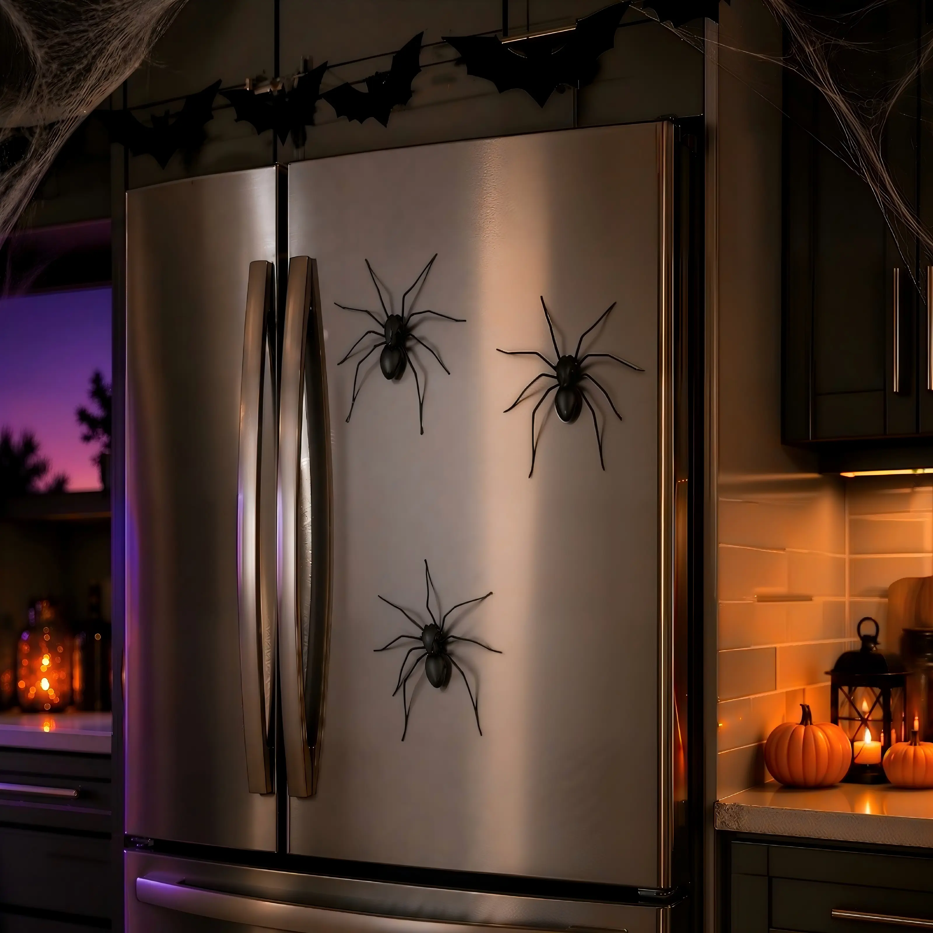 Realistic Magnetic Fake Spider Magnet - Automotive & Motorcycle Decor, 2026 Halloween Scary Prank Prop, Haunted House Party Indoor/Outdoor Accessory