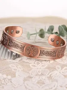 Vintage Tree Of Life Design Cuff Bangle, Fashionable Magnetic Bracelet for Women & Men, Trendy All-match & Exquisite Jewelry for Birthday Gift
