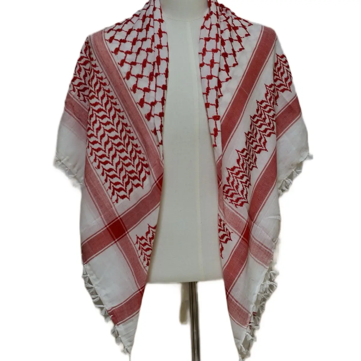 Ahla Shabab Original Jordanian White Tassel Hatta Kuffiyeh - Versatile Unisex Fashionable Shawl for All Seasons