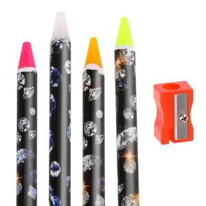 4 count  Art Wax Pencils Rhinestone Picker Tool Rhinestone Applicator Adhesive Dotting Wax Pencil  Pick up Tools  Point Drill Pen with Pencil Sharpener for  Art DIY