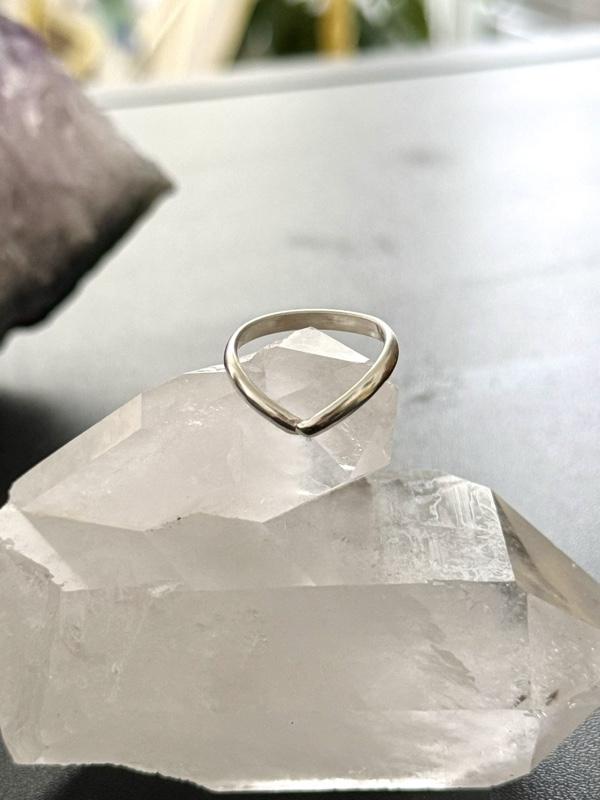 Echo Ring – Classic | Sterling Silver Stackable Ring - Chevron ring