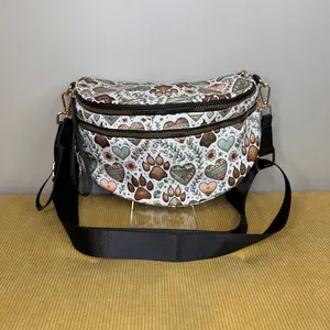 The Roni Nylon Bum Bag Crossbody - Dog Paw Aztec Hearts