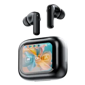 Wireless Touch Screen Earbuds with Smart Touch Screen Case - Support 175 Languages No Subscription Bluetooth 5.4, Touch Buds with LED Screen, ANC/ENC Noise Cancelling, 48H Playtime, for Work, Sport