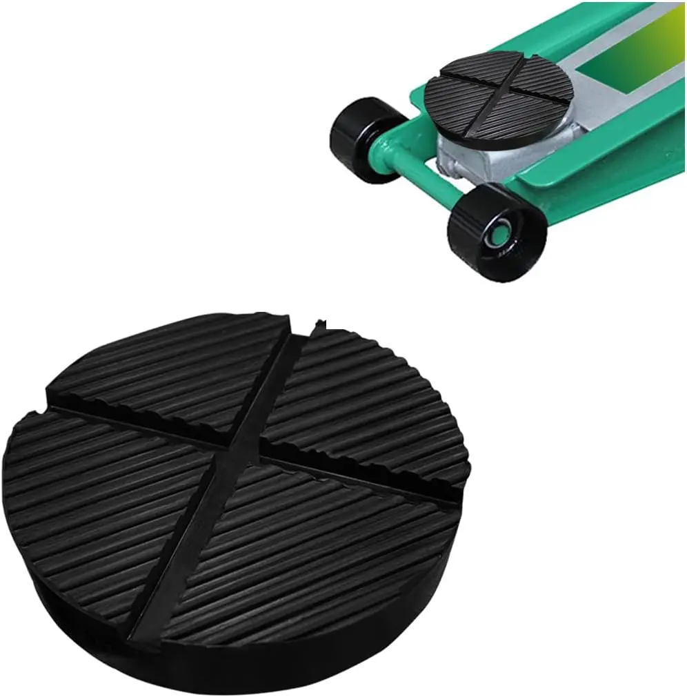 Universal Floor Jack Rubber Pad, Heavy-Duty Rubber Jack Pad Adapter for Pinch Weld & Frame Rail Protection – Anti-Slip Slotted Design, 1 Pack