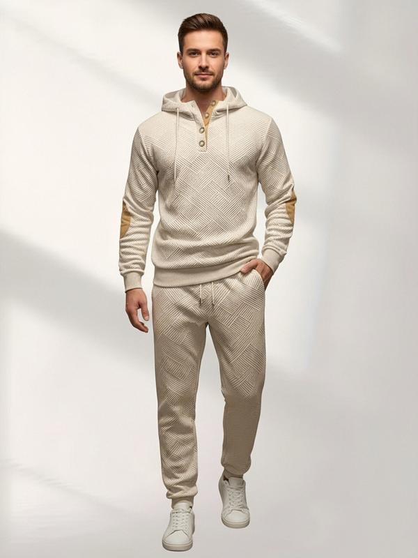 Men's Casual Fashion Suit: Two-piece set including a knitted jacquard sweatshirt and trousers; a best-selling men's casual suit. joggers  weatsuit swift  goods  clothing  brand Knitted Jacquard Set