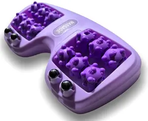 Portable Double Foot Massage Roller to Relieve Plantar Fasciitis Pain and Improve Blood Circulation, Portable Reflexology Foot Massager Tool for Home Office use (Purple)