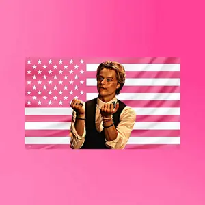 JJ Maybank Flag | Hot JJ Pink USA Tapestry | Outer Banks Rudy Pankow Wall Decor | Pogues Aesthetic Flag | Tapestry Wall Hanging