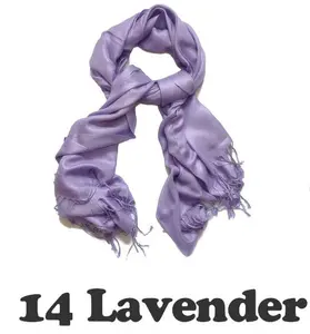Women Pashmina Wool Feel Silky Classic Solid Wedding Shawl Scarf Stole Wrap Lavender