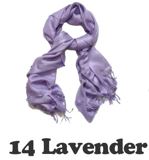 Women Pashmina Wool Feel Silky Classic Solid Wedding Shawl Scarf Stole Wrap Lavender