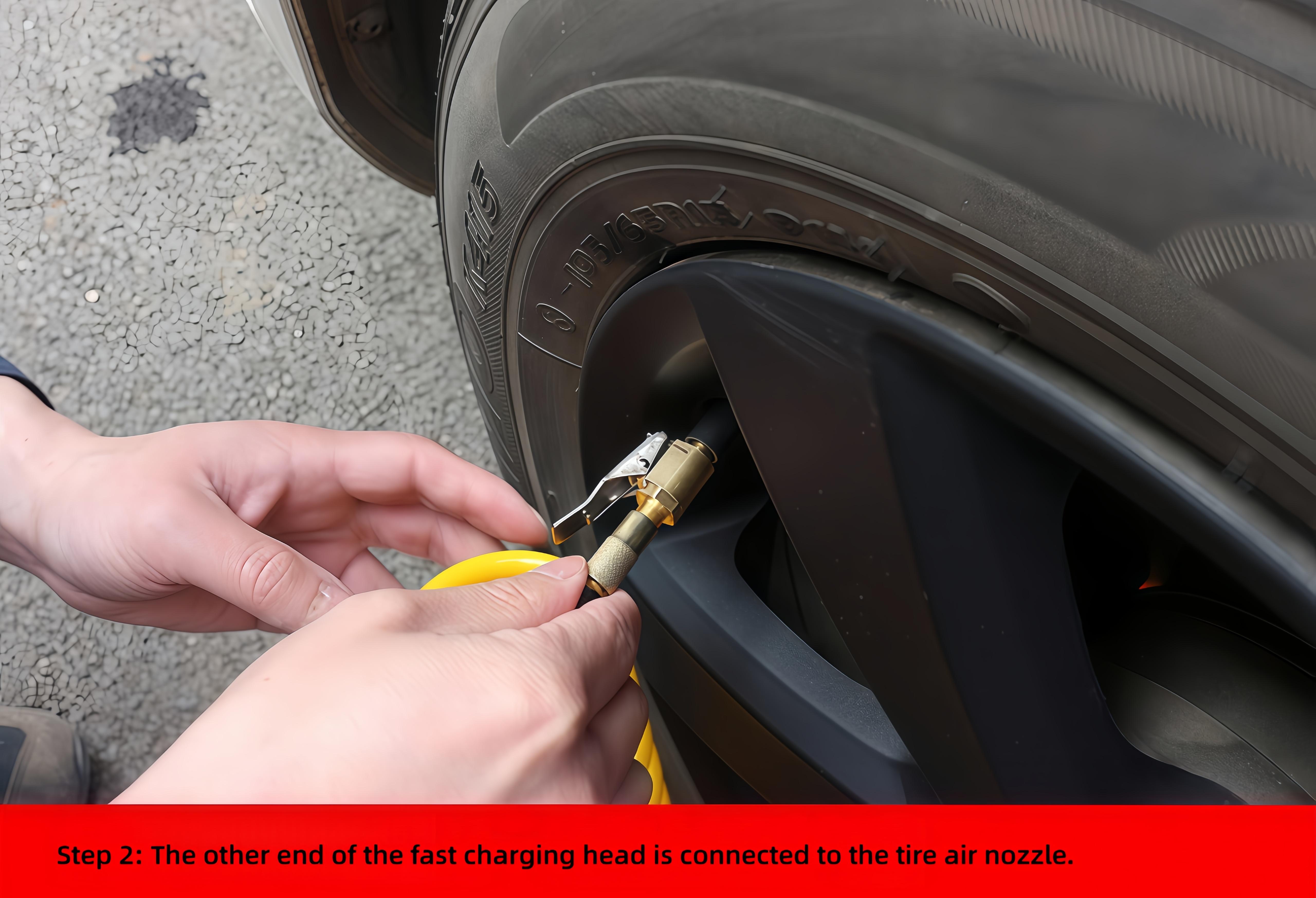 Tire Inflation Quick Connector Solid Brass Air Chuck Nozzle Adapter No Air Leakage One-Click Locking Design Universal Car Motorcycle Bike Tire Inflator Pump Adapter Must-Have Auto Repair Tool