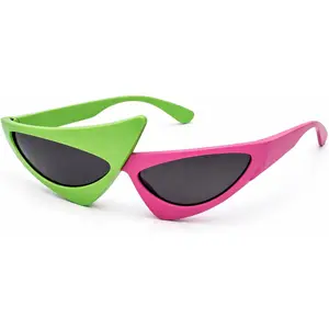 Triangle Sunglasses | Retro 80s Sunglasses | Asymmetric Sunglasses | Bright Neon Sunglasses