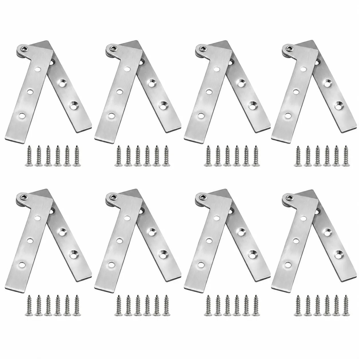 8Pcs 4 Inch 360 Degree Rotatable Door Pivot Hinges, Stainless Steel Hinge Door Pivot Hinge with Screws, for Windows Door Cabinet Cupboard