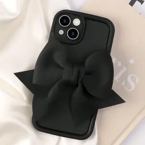 Bow Decor Phone Case, Anti-slip & Anti-drop Cellphone Protective Case, Shockproof Mobile Phone Cover for iPhone 16 15 14 13 12 11 Plus Pro Max, Casing