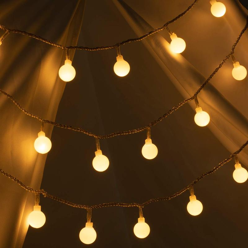 SUNNYGLADE 100 LED 49 FT Globe Ball String Lights Fairy String Lights Plug in with Remote 8 Modes Extendable for Indoor Outdoor Wedding Birthday Christmas Tree Garden Decor