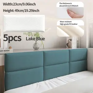 Self-Adhesive 5-Piece 3D Anti-Collision Wall Stickers, Peel and Stick Wallpaper Designs, Waterproof, Soundproof, Thick Design, Easy Bedroom Decor, Ideal Gift for Parents