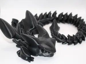 3d Printed Black Wing Flexi Dragon