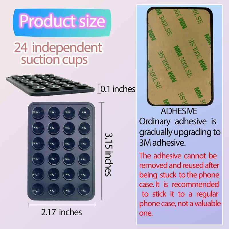 2-Pack Silicone Phone Grip Mount with Suction Cups for Hands-Free Use on Smooth Surfaces with Most Mobile Phones